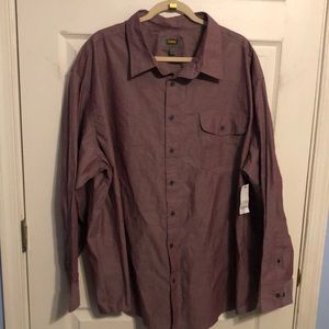NWT Foundry supply company, 3XL. Long sleeve button down shirt. Purple.